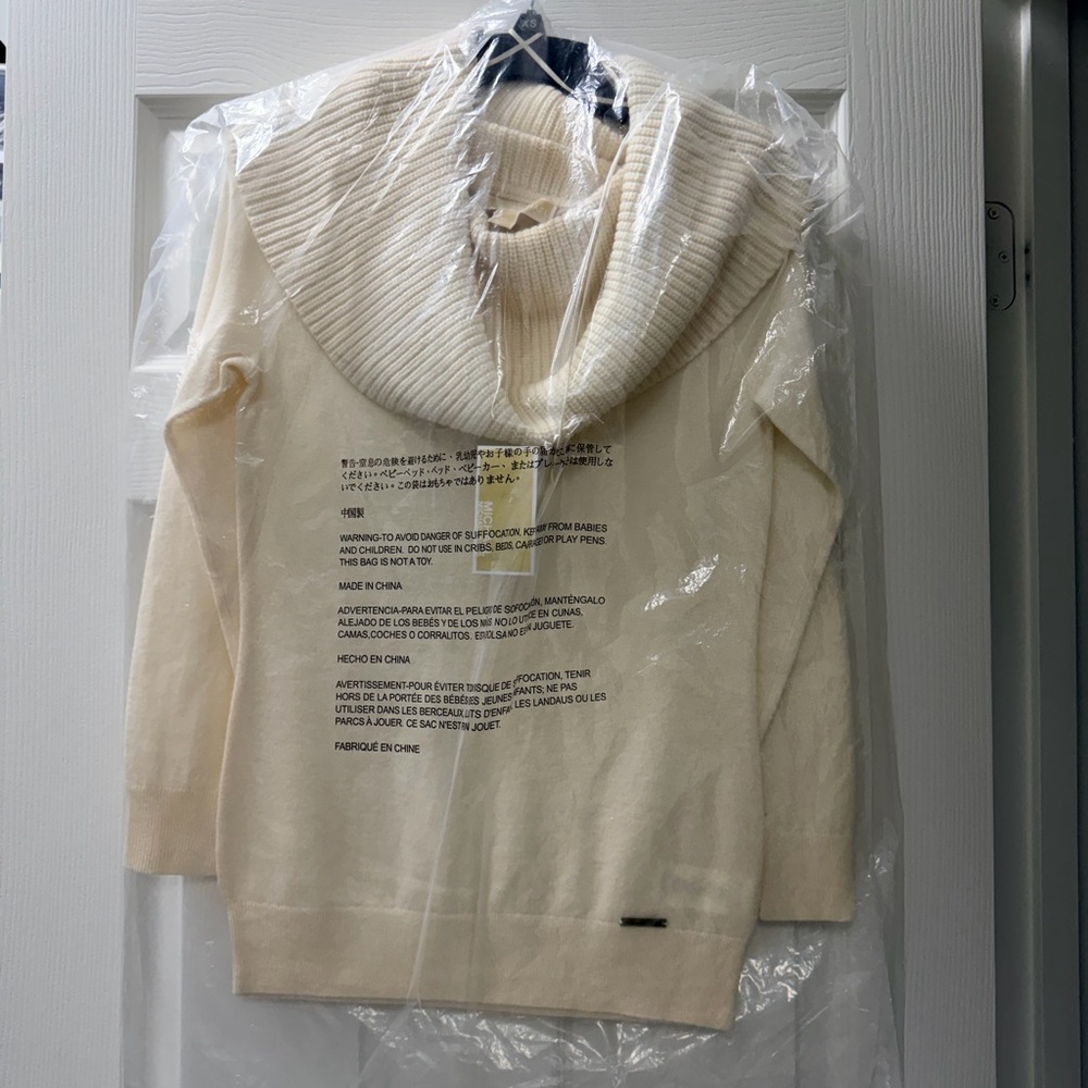 Michael Kors Cream Cowl Neck Sweater